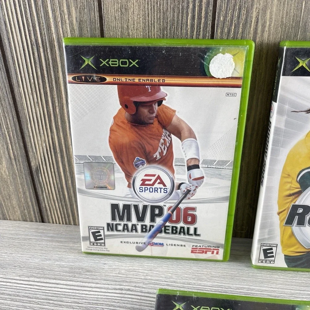 Lot of 3 Original Xbox Games Sports NHL 06, Rugby 2005 & MVP NCAA Baseball 06